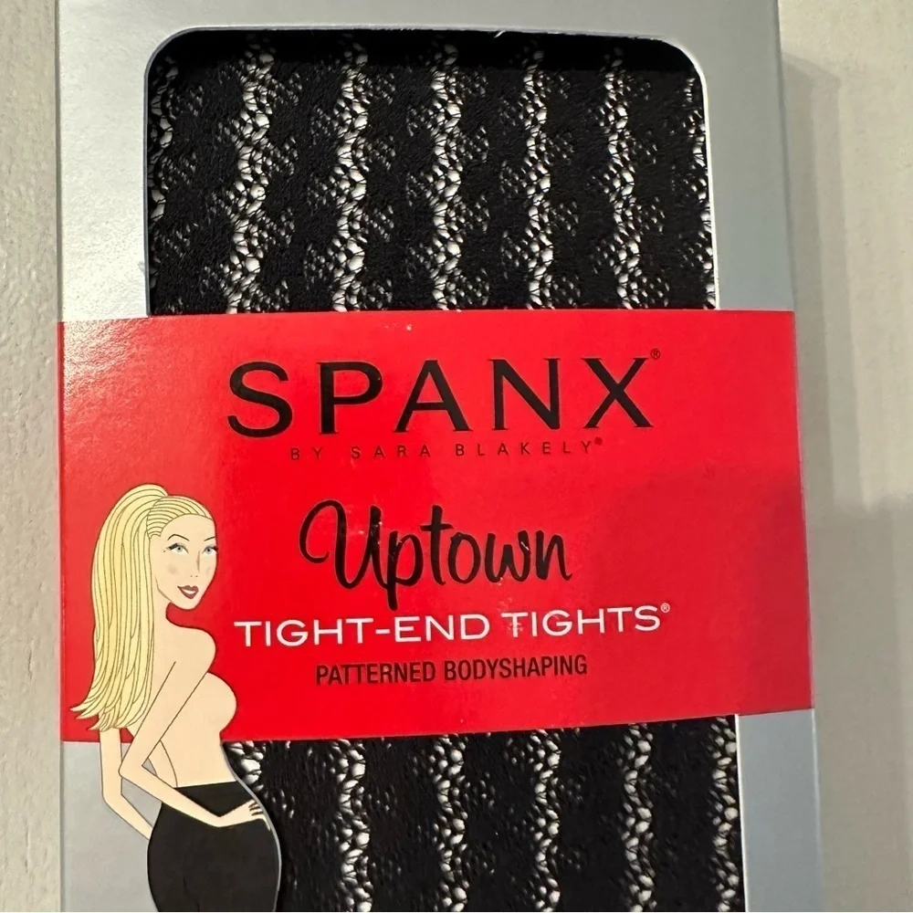 SPANX by Sara Blakely Uptown Tight-End Tights Balck Tuxedo Stripe Sz 968/B NWT